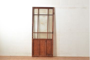 和製アンティーク　きらきら輝くダイヤガラスがレトロな雰囲気を高めるガラス扉(ドア、建具)
