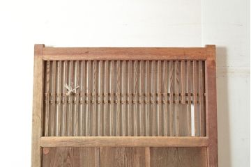 アンティーク建具　ヒノキ材・栗材　時を重ねた木の味わいが魅力的な蔵戸(玄関戸、引き戸、建具)(R-048570)