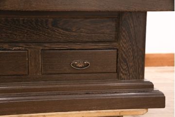 中古　高級品!　鉄刀木(タガヤサン)　内部銅製 美しい木目が魅力の関西火鉢(ローテーブル、長火鉢、座卓、リビングテーブル、囲炉裏)(R-048576)