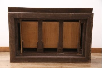 中古　高級品!　鉄刀木(タガヤサン)　内部銅製 美しい木目が魅力の関西火鉢(ローテーブル、長火鉢、座卓、リビングテーブル、囲炉裏)(R-048576)