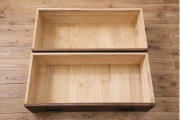 和製アンティーク　総桐材　当店リメイク　上手物!木の質感と木目が味わい深いローボード(テレビ台、ローチェスト、引き出し、衣装箪笥)(R-048579)