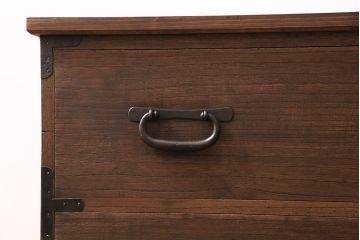 和製アンティーク　総桐材　当店リメイク　上手物!木の質感と木目が味わい深いローボード(テレビ台、ローチェスト、引き出し、衣装箪笥)(R-048579)