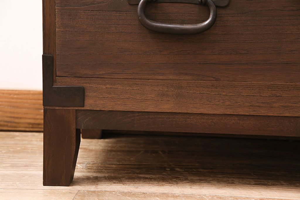 和製アンティーク　総桐材　当店リメイク　上手物!木の質感と木目が味わい深いローボード(テレビ台、ローチェスト、引き出し、衣装箪笥)(R-048579)