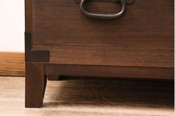 和製アンティーク　総桐材　当店リメイク　上手物!木の質感と木目が味わい深いローボード(テレビ台、ローチェスト、引き出し、衣装箪笥)(R-048579)