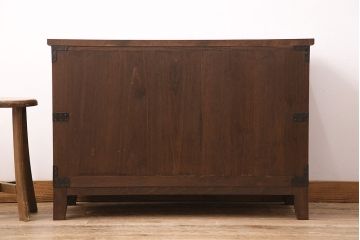 和製アンティーク　総桐材　当店リメイク　上手物!木の質感と木目が味わい深いローボード(テレビ台、ローチェスト、引き出し、衣装箪笥)(R-048579)