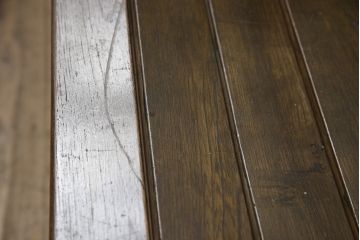 和製アンティーク　昭和初期　栓材　木の風合いが味わい深い大型のチャーチベンチ(木製ベンチ、長椅子、ベンチ)(R-048582)