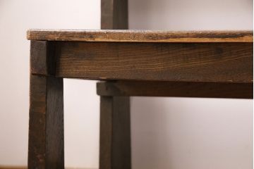 和製アンティーク　昭和初期　栓材　木の風合いが味わい深い大型のチャーチベンチ(木製ベンチ、長椅子、ベンチ)(R-048583)