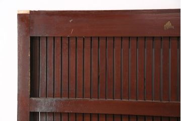 アンティーク建具　石川県産　ヒノキ材・腰板ケヤキ材　巾着金具付き!高級感と品が漂う蔵戸(引き戸、玄関戸)(R-048586)