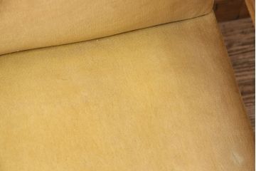 和製アンティーク　黄色いファブリックがレトロな1人掛けソファ(アームチェア、1Pソファ)(R-048588)