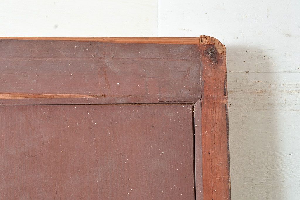アンティーク建具　明治～大正期　檜(ヒノキ)材　金具の長い歳月を経た貫禄と存在感溢れる蔵戸1枚　(R-048589)