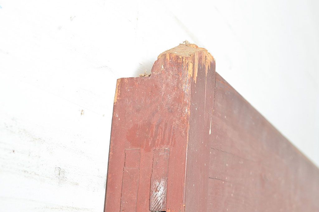 アンティーク建具　明治～大正期　檜(ヒノキ)材　金具の長い歳月を経た貫禄と存在感溢れる蔵戸1枚　(R-048589)