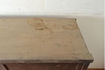 和製アンティーク　前面ヒノキ材　明治・大正期の水屋箪笥ローボード(収納箪笥、収納棚、戸棚)(R-048592)