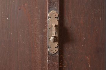 和製アンティーク　前面ヒノキ材　明治・大正期の水屋箪笥ローボード(収納箪笥、収納棚、戸棚)(R-048592)