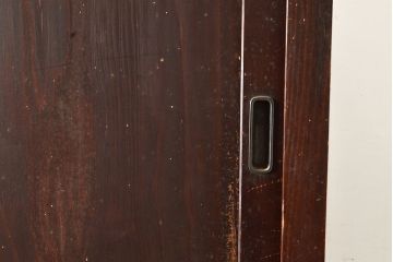 和製アンティーク　前面ヒノキ材　明治・大正期の水屋箪笥ローボード(収納箪笥、収納棚、戸棚)(R-048592)