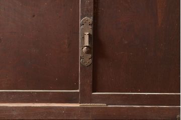 和製アンティーク　前面ヒノキ材　明治・大正期の水屋箪笥ローボード(収納箪笥、収納棚、戸棚)(R-048593)