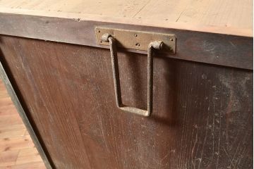 和製アンティーク　前面ヒノキ材　明治・大正期の水屋箪笥ローボード(収納箪笥、収納棚、戸棚)(R-048593)