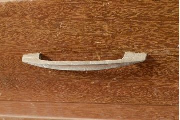 昭和レトロ　昭和中期　ラワン材　重ね戸棚(収納棚、戸棚、キャビネット)(R-048598)