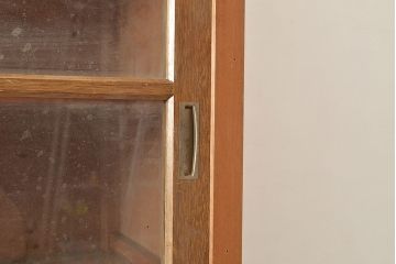 昭和レトロ　昭和中期　ラワン材　重ね戸棚(収納棚、戸棚、キャビネット)(R-048598)