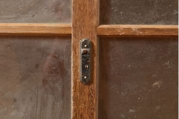 昭和レトロ　昭和中期　ラワン材　重ね戸棚(収納棚、戸棚、キャビネット)(R-048598)