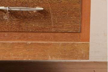昭和レトロ　昭和中期　ラワン材　重ね戸棚(収納棚、戸棚、キャビネット)(R-048598)