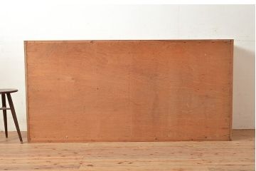 昭和レトロ　昭和中期　ラワン材　サイドボード(収納棚、戸棚、キャビネット)(R-048599)