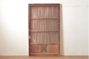 アンティーク建具　明治期　重厚な和の雰囲気を演出する総ケヤキ材製の蔵戸1枚　(R-048601)