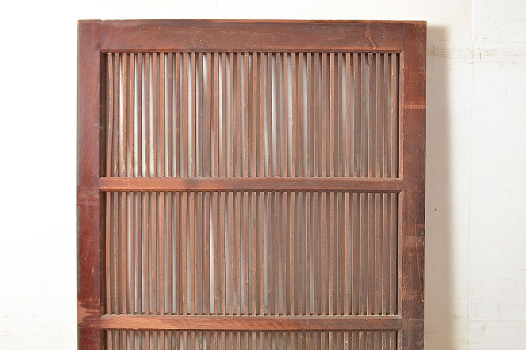 アンティーク建具　明治期　重厚な和の雰囲気を演出する総ケヤキ材製の蔵戸1枚　(R-048601)