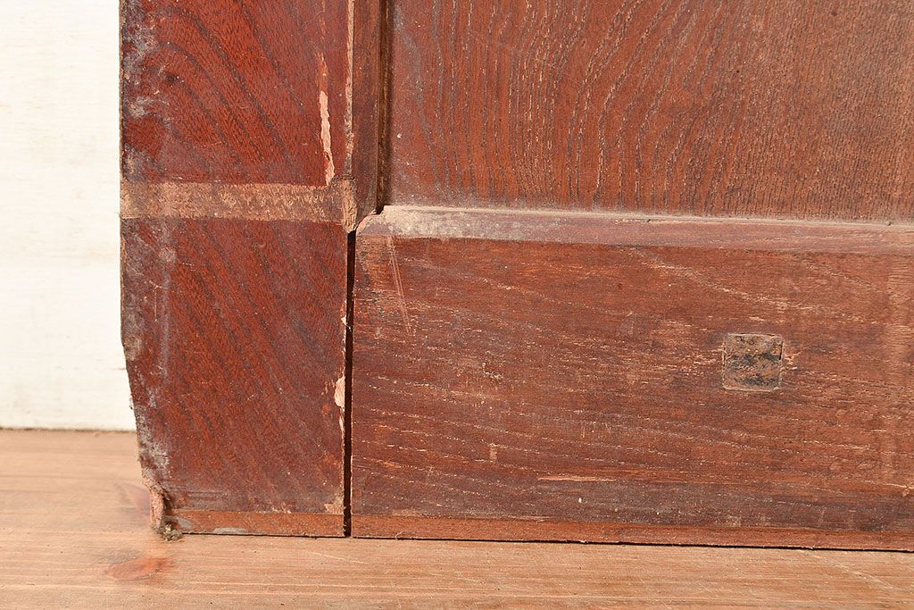 アンティーク建具　明治期　重厚な和の雰囲気を演出する総ケヤキ材製の蔵戸1枚　(R-048601)