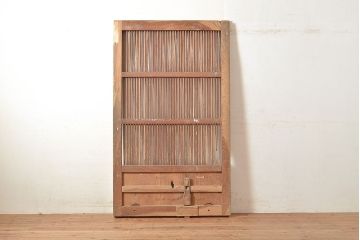 アンティーク建具　明治期　重厚な和の雰囲気を演出する総ケヤキ材製の蔵戸1枚　(R-048601)
