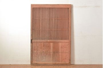 アンティーク建具　和の情緒漂う空間づくりにぴったりのヒノキ材製の蔵戸(引き戸、玄関戸)(R-048602)