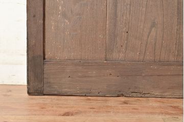 アンティーク建具　明治～大正期　ヒノキ材・ケヤキ材　古民家スタイルにおすすめの格子蔵戸1枚　(R-048605)