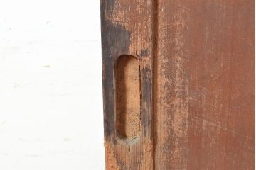 アンティーク建具　明治～大正期　ヒノキ材　どっしりとした佇まいが風格漂う格子蔵戸1枚　(R-048606)