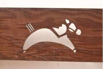 和製アンティーク　馬の透かし彫りがアクセントになっている弓立て(弓道、矢、武具)(R-048607)