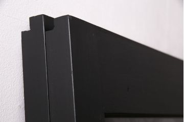 ラフジュ工房オリジナル　小粋な和の風情を感じる透かし彫りのガラス入り板戸2枚セット(仕切り戸、引き戸、建具)(R-048616)