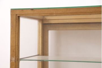 ヴィンテージ家具　ナラ材　素朴な風合いが魅力のレトロなガラスケース(ショーケース、陳列棚、店舗什器、ビンテージ)(R-048618)