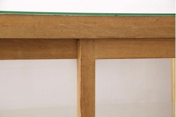 ヴィンテージ家具　ナラ材　素朴な風合いが魅力のレトロなガラスケース(ショーケース、陳列棚、店舗什器、ビンテージ)(R-048618)