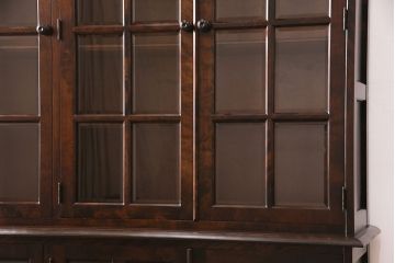 中古　北海道民芸家具　高級感と気品を兼ね備えたブックケース(本箱、キャビネット、飾り棚、食器棚)(R-048619)