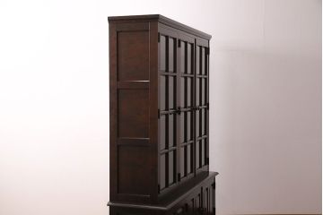 中古　北海道民芸家具　高級感と気品を兼ね備えたブックケース(本箱、キャビネット、飾り棚、食器棚)(R-048619)