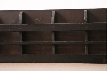 和製アンティーク　年月を重ねた木の風合いが味わい深い激レアのレターラック(状差し、ウォールラック)(R-048624)