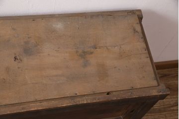 和製アンティーク　飛騨(岐阜)産　ヒノキ材　明治・大正期の重ね戸棚・上段(サイドボード、収納棚)(R-048626)