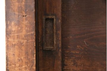 和製アンティーク　飛騨(岐阜)産　ヒノキ材　明治・大正期の重ね戸棚・上段(サイドボード、収納棚)(R-048626)