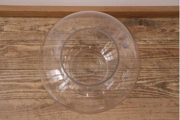 アンティーク雑貨　丸いフォルムがレトロで可愛らしい地球瓶(ガラス瓶、ガラスビン、キャニスター)(R-048629)