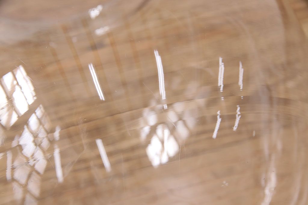 アンティーク雑貨　丸いフォルムがレトロで可愛らしい地球瓶(ガラス瓶、ガラスビン、キャニスター)(R-048629)