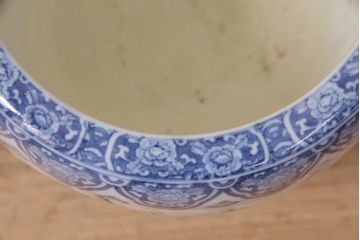 アンティーク雑貨　鼓の文様が印象的な瀬戸火鉢(鉢カバー)(R-048631)