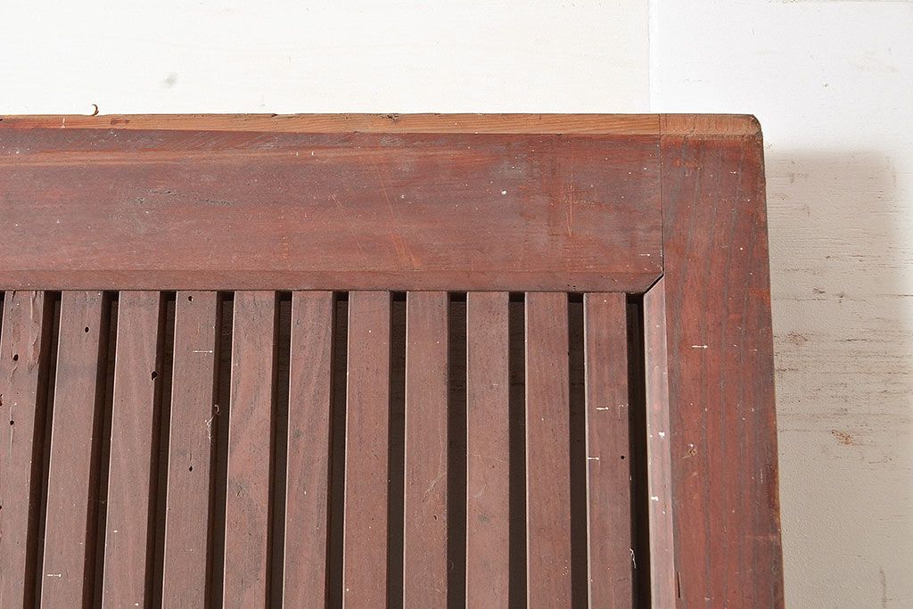 アンティーク建具　ヒノキ材　味わい深い風合いが年月を感じさせる蔵戸(玄関戸、引き戸)(R-048645)