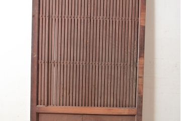 アンティーク建具　ヒノキ材　味わい深い風合いが年月を感じさせる蔵戸(玄関戸、引き戸)(R-048645)