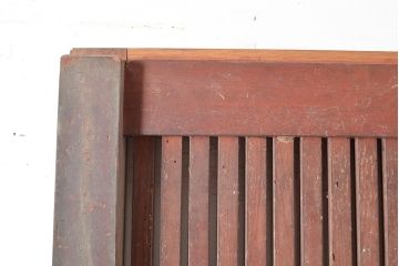 アンティーク建具　ヒノキ材　味わい深い風合いが年月を感じさせる蔵戸(玄関戸、引き戸)(R-048645)
