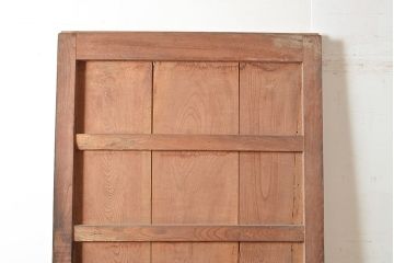 アンティーク建具　鋲の意匠が目を引く総ケヤキ材製蔵戸(玄関戸、引き戸、建具)(R-048646)