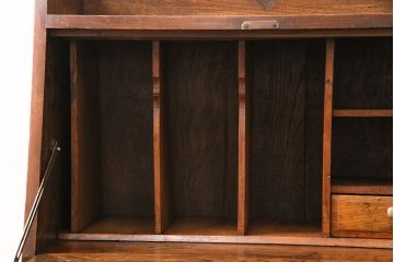 和製アンティーク　栓材　古びた風合いが趣深い空間を演出するライティングビューロー(簿記机、在宅ワーク、在宅用ワークデスク)(R-048656)