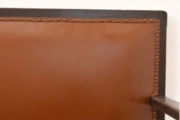 アンティーク家具　ナラ材　昭和レトロな佇まいが魅力のベンチ(長椅子、2人掛けソファ)(R-048664)